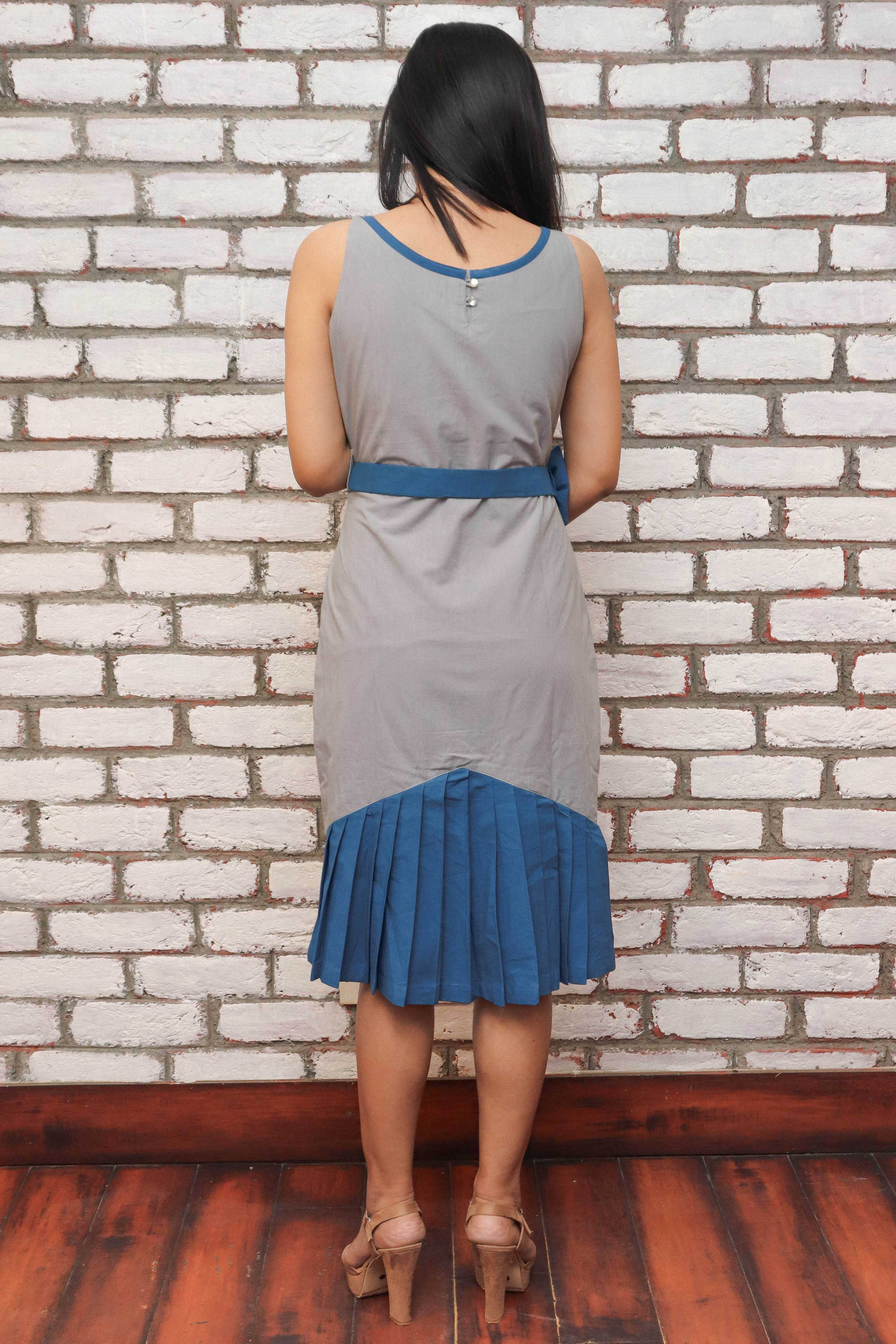 Cafe Knife Pleats Dress - Contemporay Wear- That's Indian
